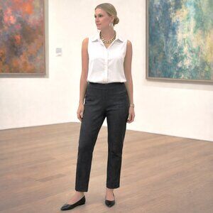 Hilary Radley Womens Textured Stretch Pants 10 Black Busness casual